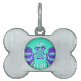 Beautiful Purple Cyan Iridescent Blue vector colou Pet ID Tag
