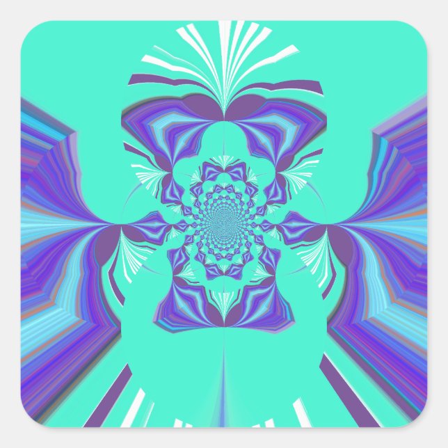 Beautiful Purple Cyan Iridescent Blue vector colou Square Sticker (Front)
