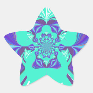 Beautiful Purple Cyan Iridescent Blue vector colou Star Sticker
