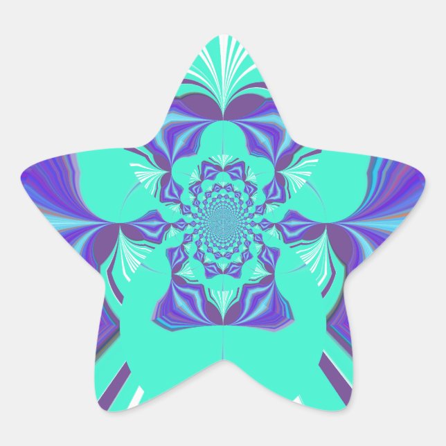 Beautiful Purple Cyan Iridescent Blue vector colou Star Sticker (Front)