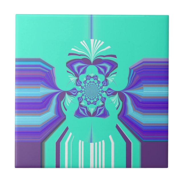 Beautiful Purple Cyan Iridescent Blue vector colou Tile (Front)