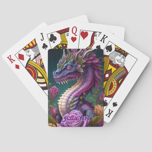 Beautiful Purple Dragon  Playing Cards (Back)