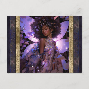 Beautiful Purple Fairy Woman Fantasy Art Postcard