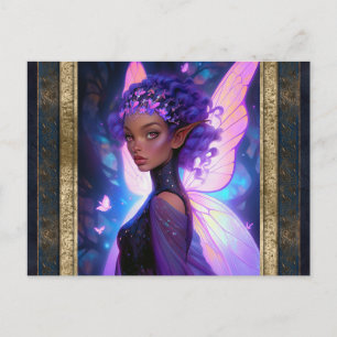 Beautiful Purple Fairy Woman Fantasy Art Postcard