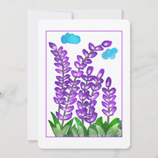 Beautiful Purple Floral Card (Front)