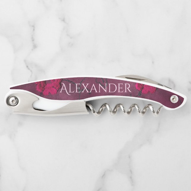 Beautiful Purple Floral Corkscrew (Front)