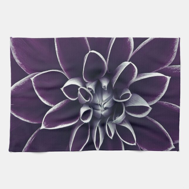 Beautiful Purple Floral Tea Towel (Horizontal)