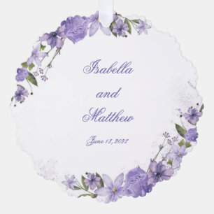 Beautiful Purple Floral Wedding Tree Decoration Card