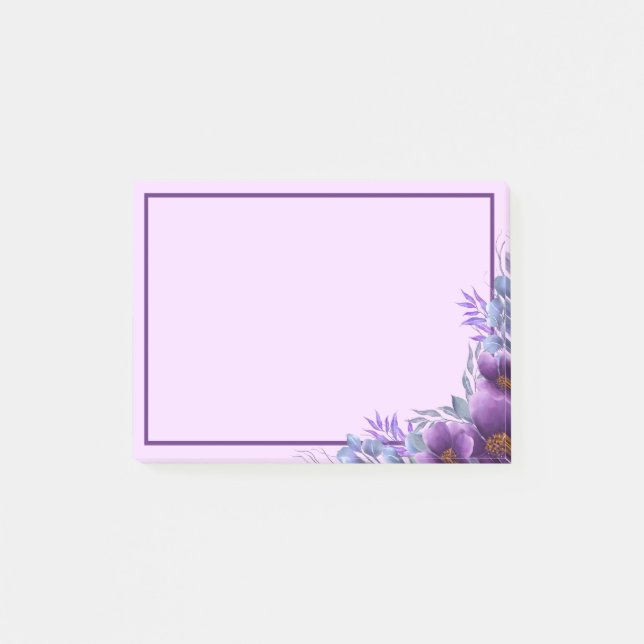 Beautiful Purple Flower Bouquet Post-It Notes (Front)