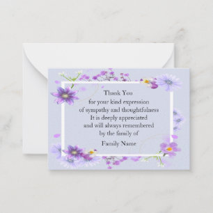 Beautiful Purple Flower Thank You Card