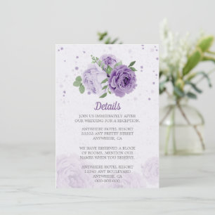 beautiful purple flowers green leaves botanical enclosure card