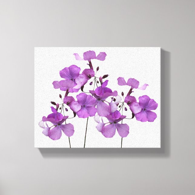Beautiful purple flowers modern floral fine art  canvas print (Front)