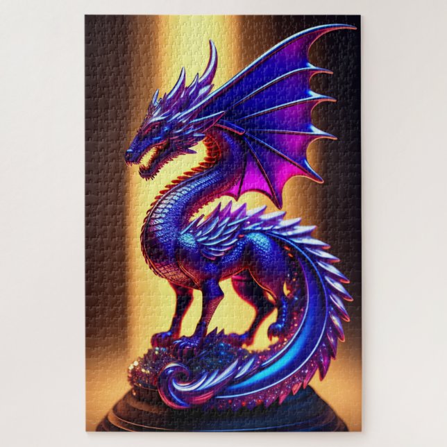 Beautiful Purple Glass Dragon Statue   Jigsaw Puzzle (Vertical)
