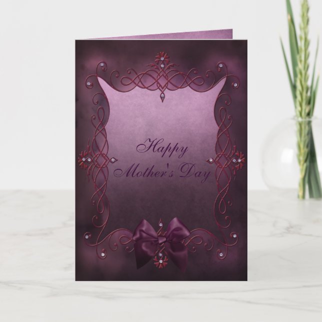 Beautiful Purple Gothic Frame Mother's Day Card (Front)