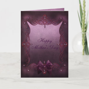 Beautiful Purple Gothic Frame Mother's Day Card