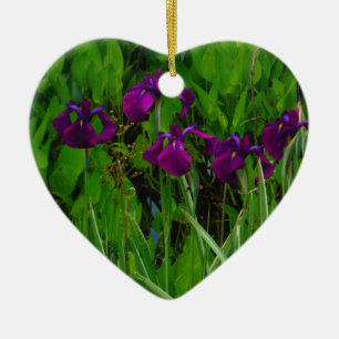 Beautiful Purple Iris Ceramic Tree Decoration