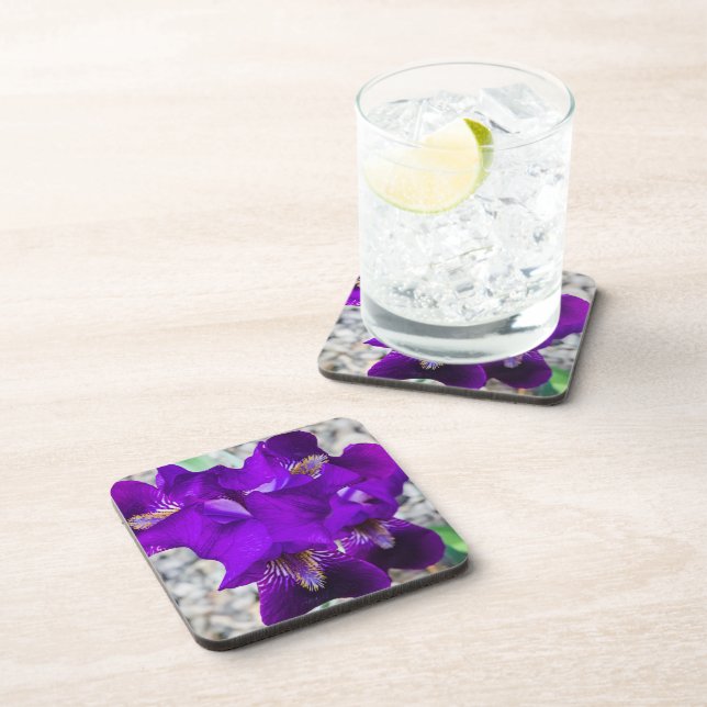Beautiful purple iris coaster (Right Side)