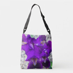 Beautiful purple iris crossbody bag