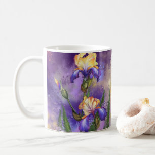 Beautiful Purple Iris Flower Coffee Mug - Painting