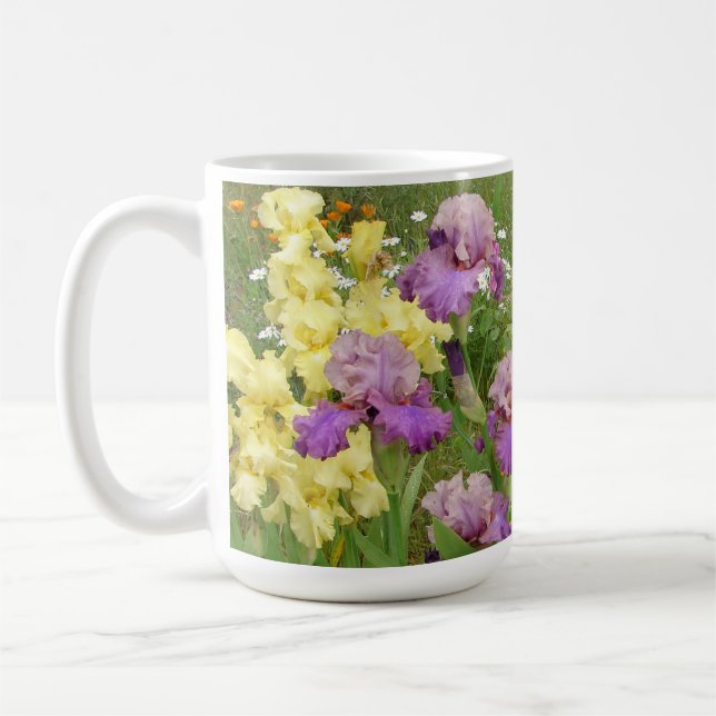 Beautiful Purple Iris Flower floral Garden Photo Coffee Mug (Left)