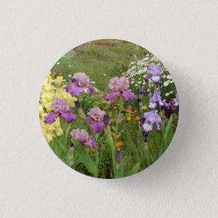 Beautiful Purple Iris Flower floral Photo 3 Cm Round Badge