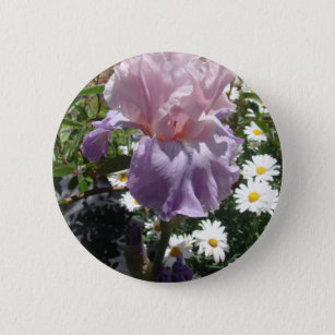 Beautiful Purple Iris Flower floral Photo 6 Cm Round Badge