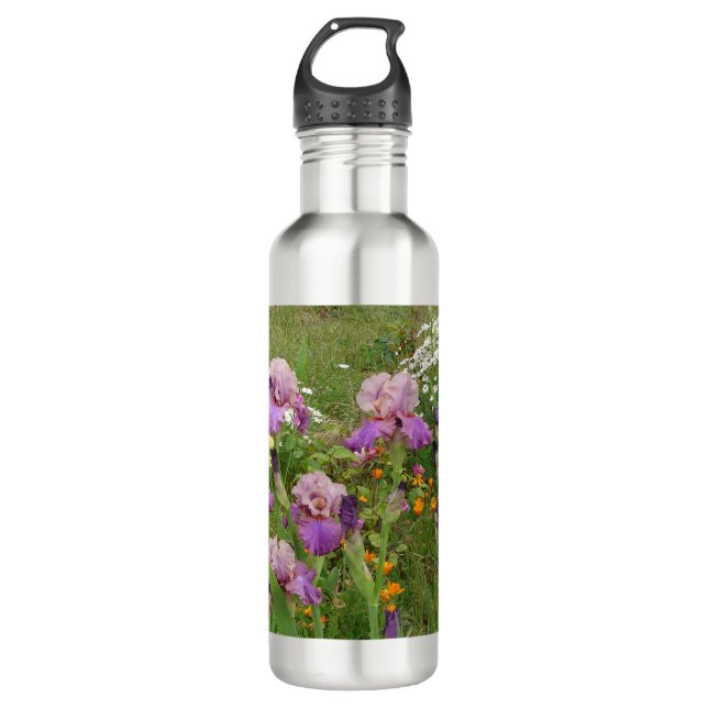Beautiful Purple Iris Flower floral Photo 710 Ml Water Bottle (Front)