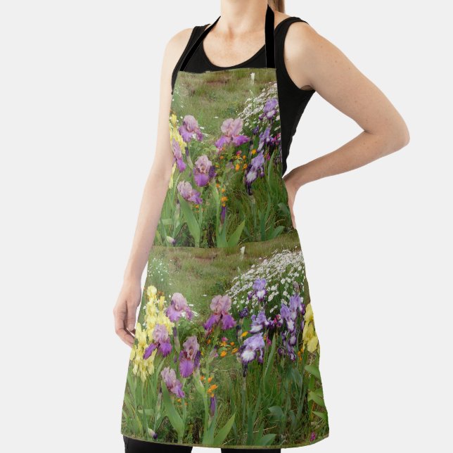 Beautiful Purple Iris Flower floral Photo Apron (Insitu)