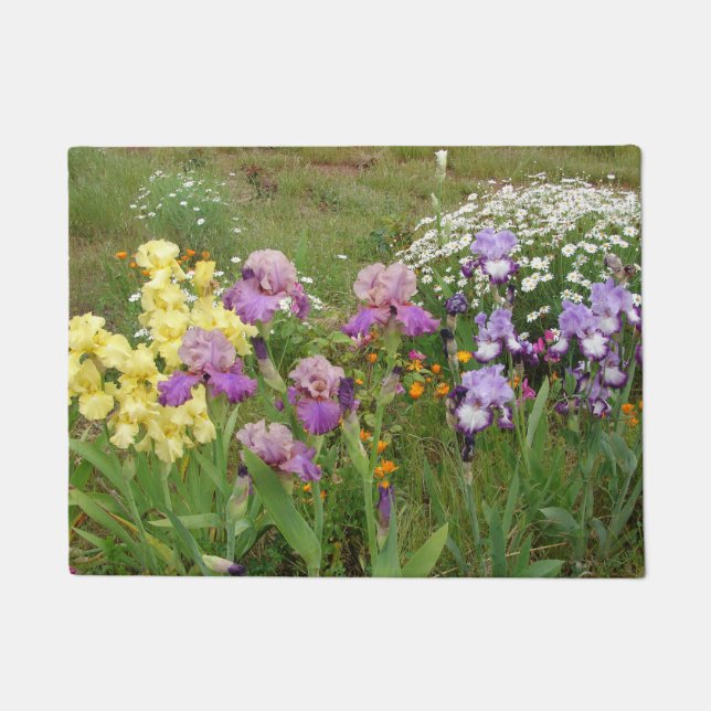 Beautiful Purple Iris Flower floral Photo Doormat (Front)