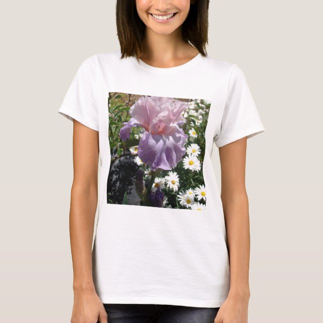 Beautiful Purple Iris Flower floral Photo T-Shirt (Front)