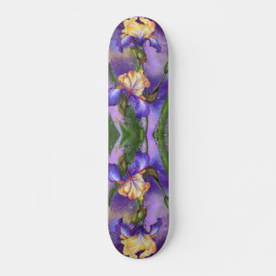 Beautiful Purple Iris Flower Skateboard