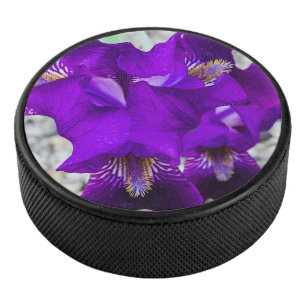Beautiful purple iris hockey puck