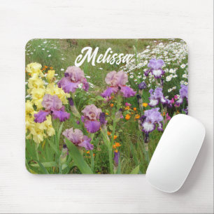Beautiful Purple Iris Irises flower floral Garden Mouse Mat