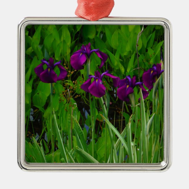 Beautiful Purple Iris Metal Tree Decoration (Front)