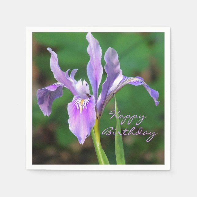 Beautiful Purple Iris Napkins (Front)