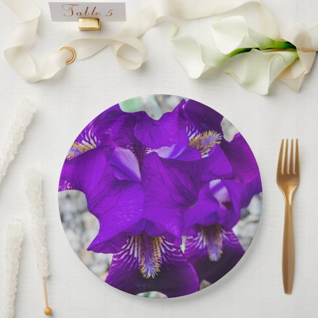 Beautiful purple iris paper plate (Wedding)