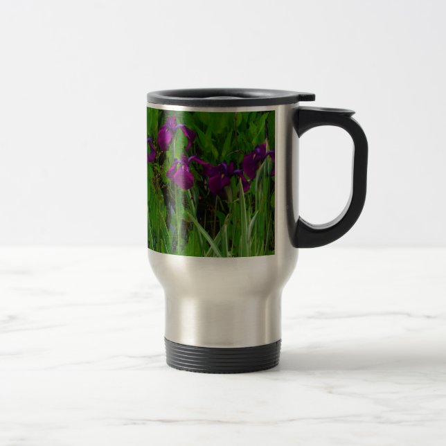 Beautiful Purple Iris Travel Mug (Right)