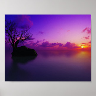 beautiful purple landscape poster