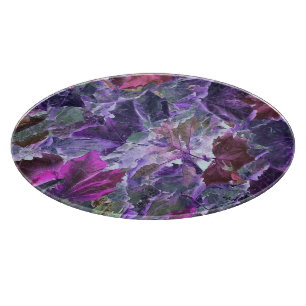 Beautiful Purple Leaf Pattern Abstract Foliage Cutting Board