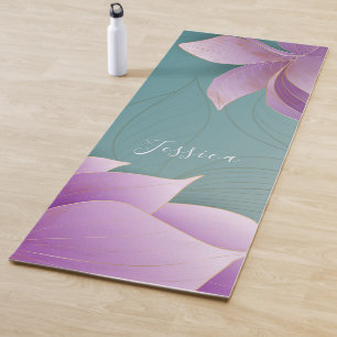 Beautiful purple lotus flowers Personalised Yoga M Mat