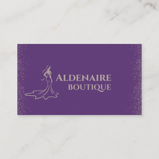Beautiful Purple Luxury Fashion Boutique Business Card (Back)