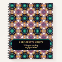 Beautiful Purple Mauve Custom Name Geometric Tile