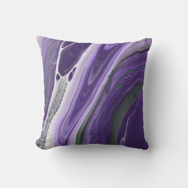 Beautiful Purple Modern Striped Agate Stone Cushion (Front)