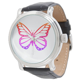 Beautiful Purple Orange Butterfly  Watch