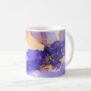 Beautiful Purple Orange Custom Name Coffee Mug