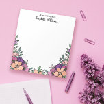 Beautiful Purple Peach Floral From the Desk of Notepad<br><div class="desc">Floral from the desk of notepad with pretty flowers in a trendy colour palette of peach and purple and pink with your name in a girly script. Pretty peach and purple personalised notepad with flowers and greenery customised with your name. Jot down your notes of the day or your notes...</div>