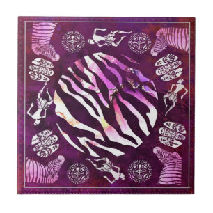 Beautiful Purple Pink Art Tile