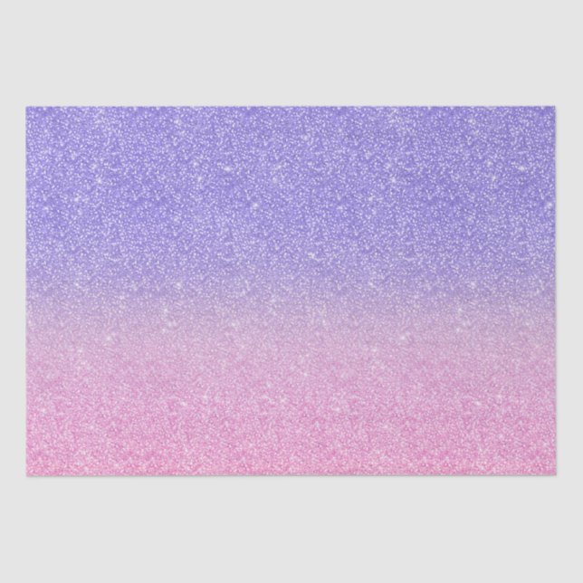 Beautiful Purple Pink Glitter Ombre Tissue Paper (Front)