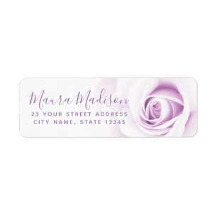 Beautiful purple rose flower floral return address