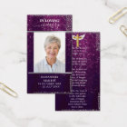 Beautiful Purple Sparkly Memorial Funeral Bookmark
